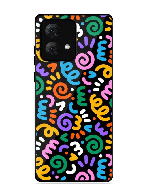 Colorful Seamless Vector Glossy Metal Phone Cover for Motorola Moto G84 (5G) Zapvi