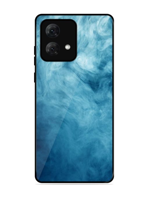 Blue Smoke Art Glossy Metal Phone Cover for Motorola Moto G84 (5G) Zapvi