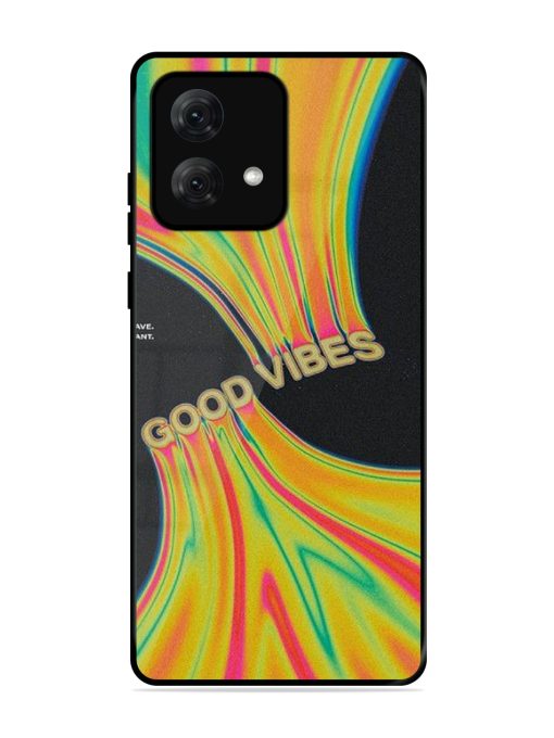 Good Vibes Glossy Metal Phone Cover for Motorola Moto G84 (5G)