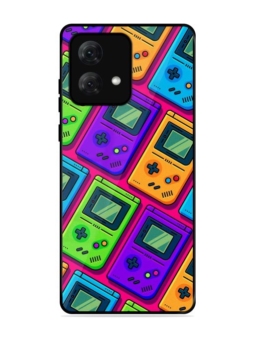 Game Seamless Pattern Glossy Metal Phone Cover for Motorola Moto G84 (5G) Zapvi