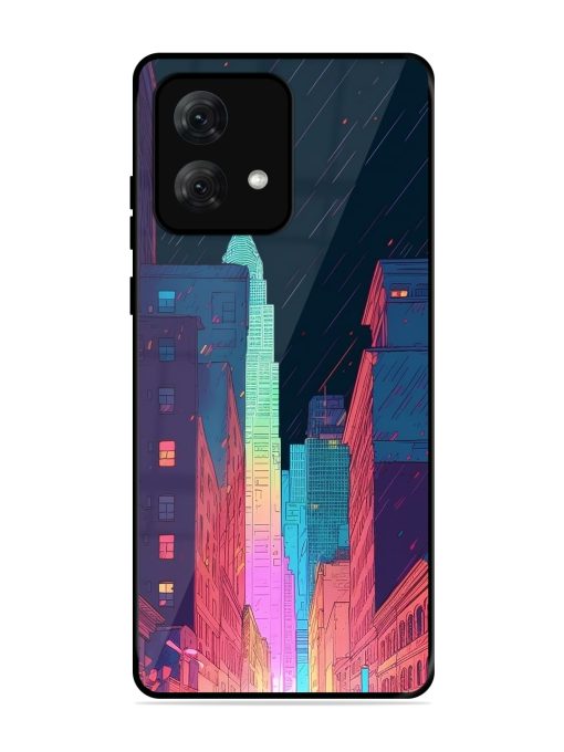 Minimal City Art Glossy Metal Phone Cover for Motorola Moto G84 (5G) Zapvi