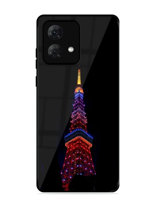 Eiffel Tower Night View Glossy Metal Phone Cover for Motorola Moto G84 (5G) Zapvi