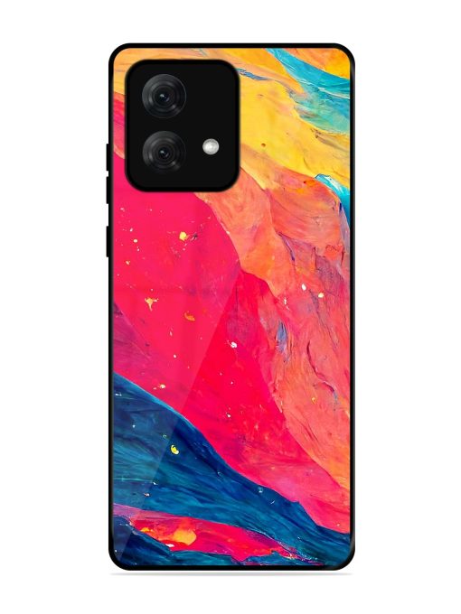 Starry Night Glossy Metal Phone Cover for Motorola Moto G84 (5G)