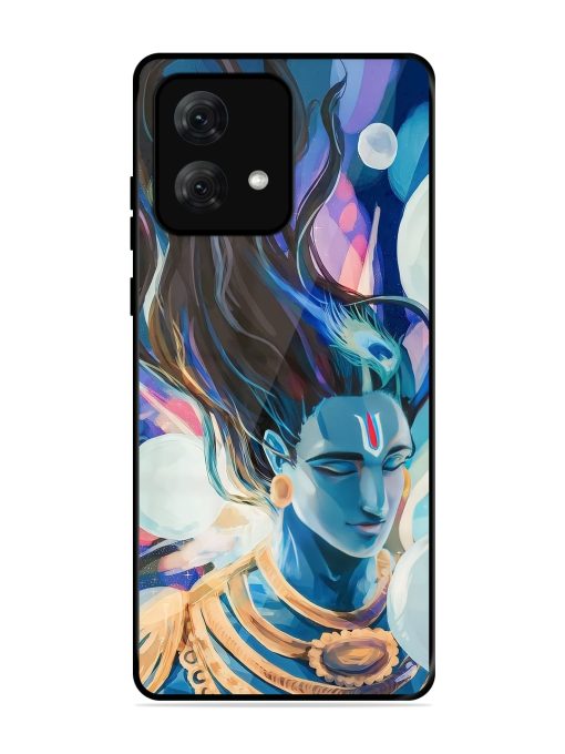 Bhagwan Sri Krishna Glossy Metal Phone Cover for Motorola Moto G84 (5G)