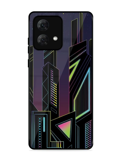 Neon Dreamscape Glossy Metal Phone Cover for Motorola Moto G84 (5G) Zapvi