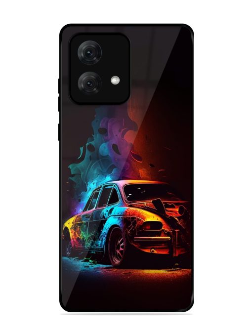 High Classic Car Art Glossy Metal Phone Cover for Motorola Moto G84 (5G)