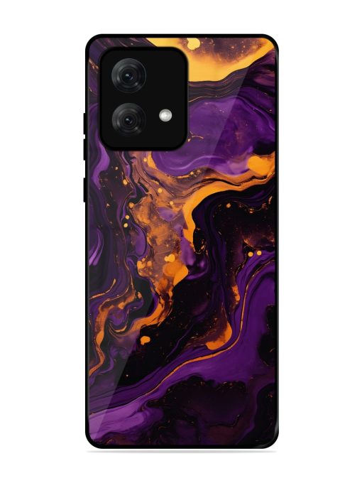 Painting Of A Purple Glossy Metal Phone Cover for Motorola Moto G84 (5G) Zapvi