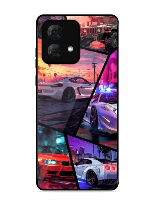 Ride In Pixels Glossy Metal Phone Cover for Motorola Moto G84 (5G) Zapvi