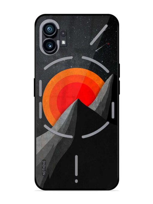 Black Mountain Glossy Metal Phone Cover for Nothing Phone 1 Zapvi