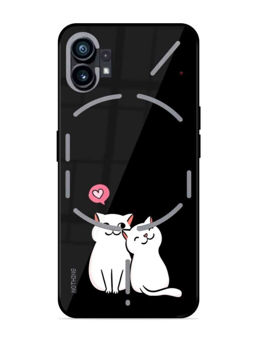 Cat Love Glossy Metal Phone Cover for Nothing Phone 1 Zapvi