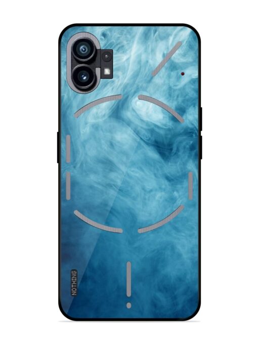 Blue Smoke Art Glossy Metal Phone Cover for Nothing Phone 1 Zapvi