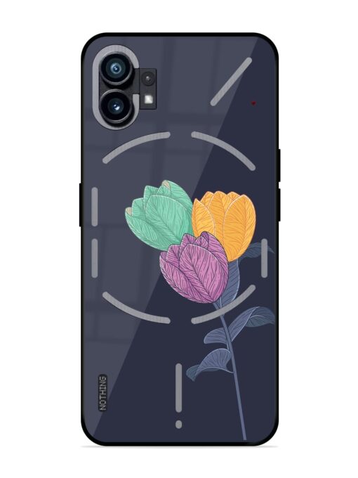 Flower Vector Glossy Metal Phone Cover for Nothing Phone 1 Zapvi