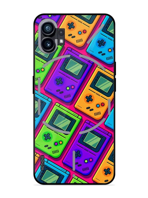 Game Seamless Pattern Glossy Metal Phone Cover for Nothing Phone 1