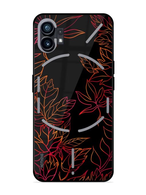 Red Floral Pattern Glossy Metal Phone Cover for Nothing Phone 1