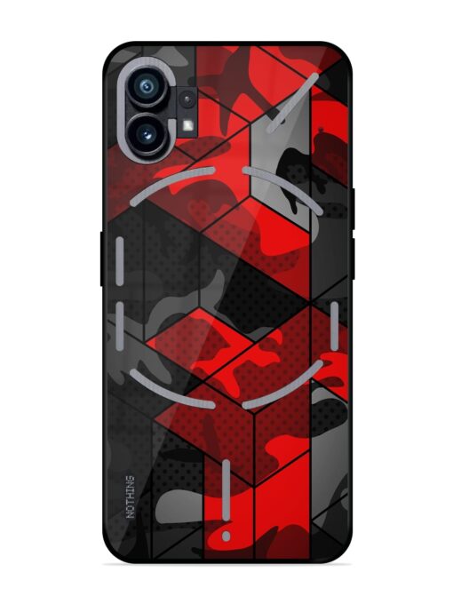 Royal Red Camouflage Pattern Glossy Metal Phone Cover for Nothing Phone 1