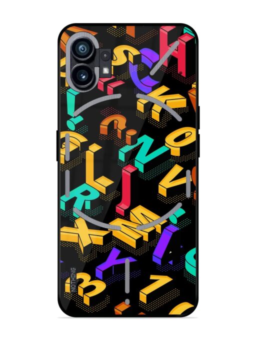 Seamless Pattern With Letters Glossy Metal Phone Cover for Nothing Phone 1 Zapvi