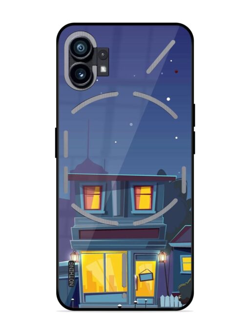 Vector Night House Glossy Metal Phone Cover for Nothing Phone 1 Zapvi