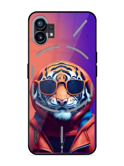 Tiger Animation Glossy Metal Phone Cover for Nothing Phone 1 Zapvi