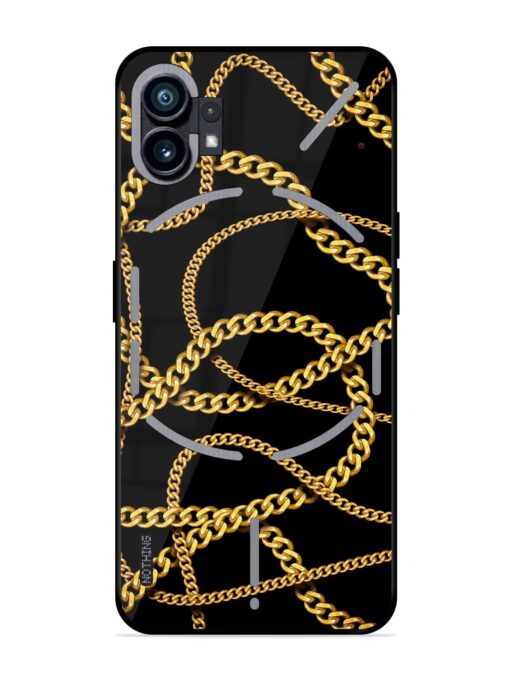 Decorative Golde Chain Glossy Metal Phone Cover for Nothing Phone 1 Zapvi