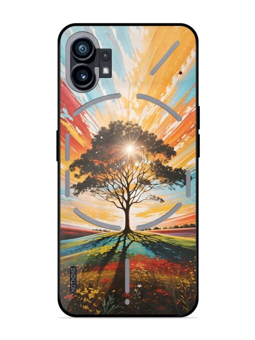 Abstract Tree Colorful Art Glossy Metal Phone Cover for Nothing Phone 1