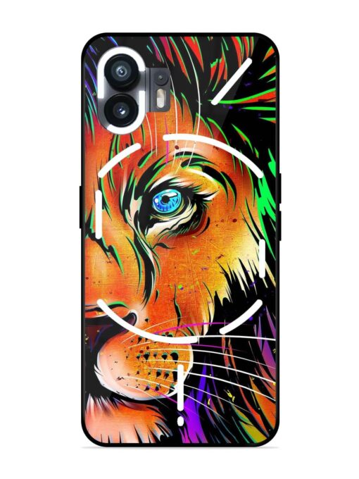 Colorful Lion Design Glossy Metal TPU Phone Cover for Nothing Phone 2 Zapvi