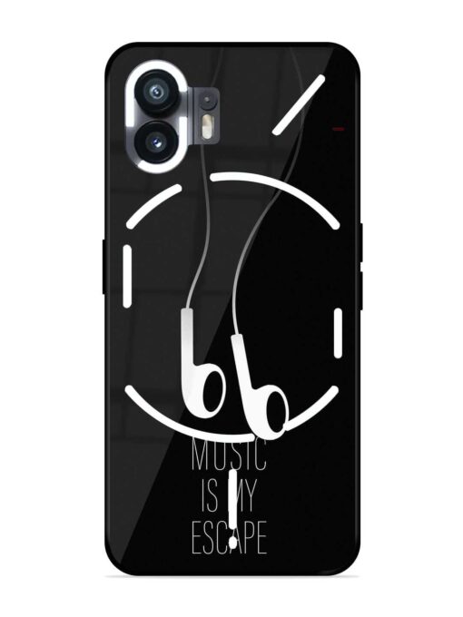 Music Is My Escape Glossy Metal Phone Cover for Nothing Phone 2 Zapvi