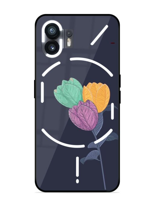 Flower Vector Glossy Metal Phone Cover for Nothing Phone 2 Zapvi