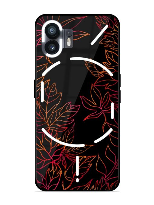 Red Floral Pattern Glossy Metal Phone Cover for Nothing Phone 2 Zapvi