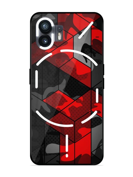 Royal Red Camouflage Pattern Glossy Metal Phone Cover for Nothing Phone 2