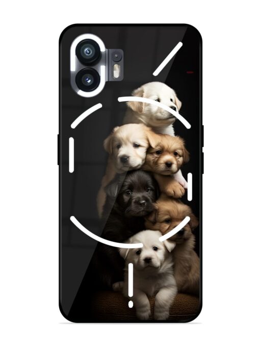 Cute Baby Dogs Glossy Metal Phone Cover for Nothing Phone 2 Zapvi