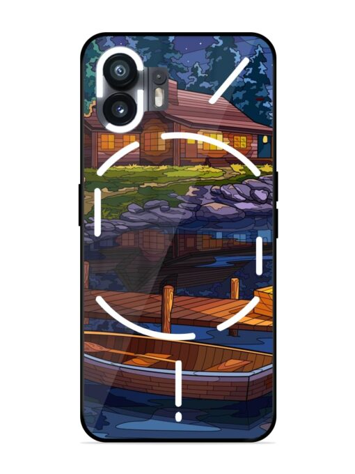 Village Night Scene Glossy Metal Phone Cover for Nothing Phone 2 Zapvi