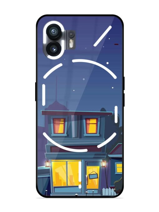 Vector Night House Glossy Metal Phone Cover for Nothing Phone 2 Zapvi