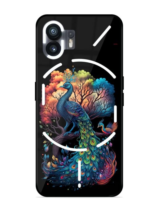 Peacock Tree Art Glossy Metal Phone Cover for Nothing Phone 2 Zapvi