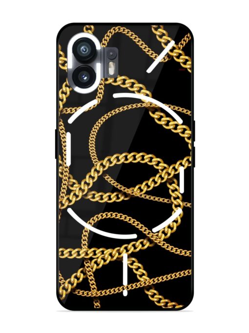 Decorative Golde Chain Glossy Metal Phone Cover for Nothing Phone 2 Zapvi