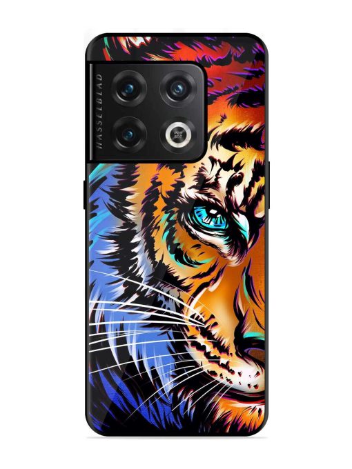 Colorful Lion Art Glossy Metal Phone Cover for Oneplus 10 Pro (5G) Zapvi