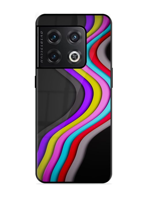 Liquid Blue Abstract Glossy Metal Phone Cover for Oneplus 10 Pro (5G) Zapvi