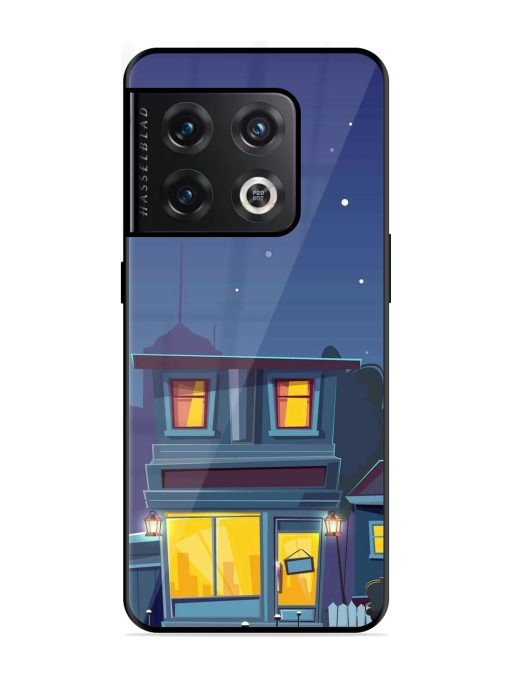 Vector Night House Glossy Metal Phone Cover for Oneplus 10 Pro (5G) Zapvi