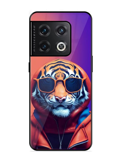 Tiger Animation Glossy Metal Phone Cover for Oneplus 10 Pro (5G) Zapvi