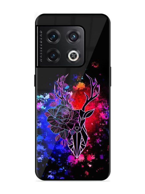 Floral Deer Art Glossy Metal Phone Cover for Oneplus 10 Pro (5G) Zapvi