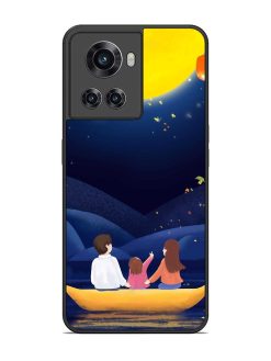 Happy Family And Beautiful View Glossy Metal Phone Cover for Oneplus 10R (5G)