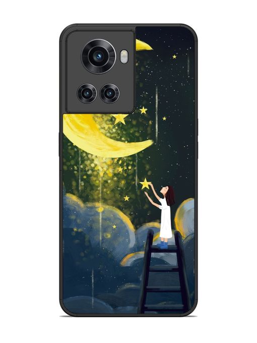 Moonlight Healing Night Illustration Glossy Metal TPU Phone Cover for Oneplus 10R (5G) Zapvi