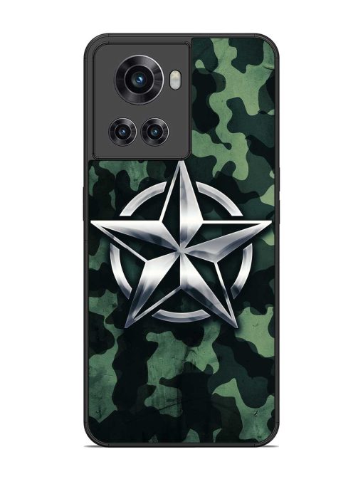 Indian Army Star Design Glossy Metal Phone Cover for Oneplus 10R (5G) Zapvi