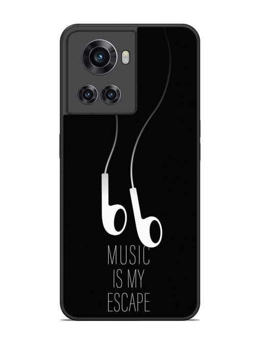 Music Is My Escape Glossy Metal Phone Cover for Oneplus 10R (5G) Zapvi