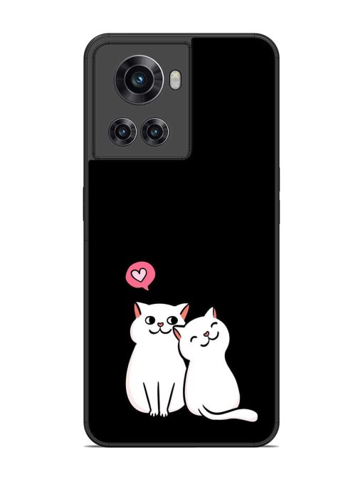 Cat Love Glossy Metal Phone Cover for Oneplus 10R (5G) Zapvi