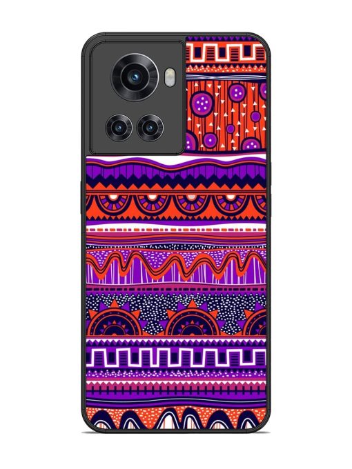 Ethnic Seamless Pattern Glossy Metal TPU Phone Cover for Oneplus 10R (5G) Zapvi