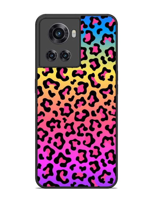 Neon Rainbow Colored Glossy Metal Phone Cover for Oneplus 10R (5G) Zapvi