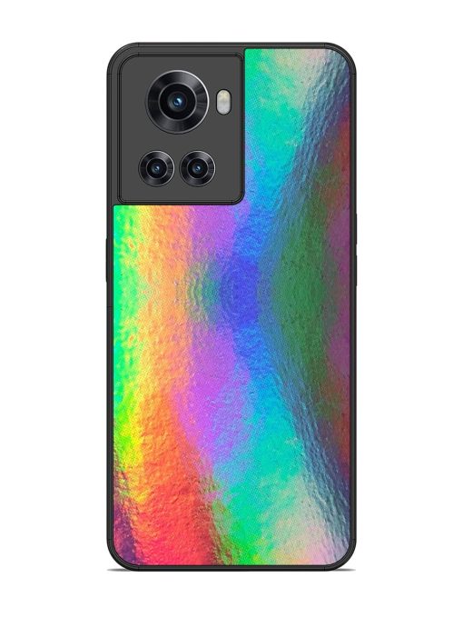 Colorful Holographic Background Glossy Metal TPU Phone Cover for Oneplus 10R (5G) Zapvi