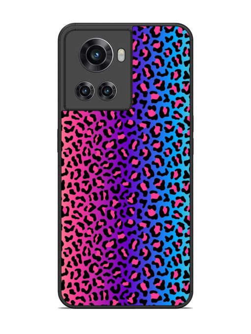 Colorful Leopard Seamless Glossy Metal Phone Cover for Oneplus 10R (5G) Zapvi