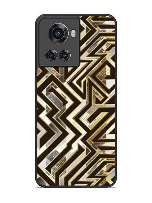 Technology Geometric Seamless Glossy Metal Phone Cover for Oneplus 10R (5G) Zapvi