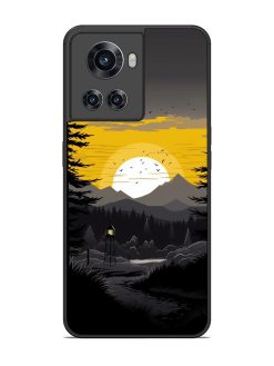 Sunset Vector Glossy Metal Phone Cover for Oneplus 10R (5G)